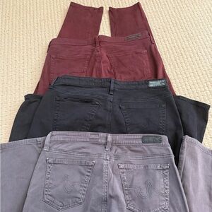AG Adriano Goldschmied Set of 3  The STILT cigarette Jeans Sz 27 28